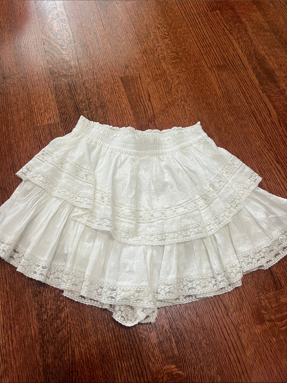 Aerie white flowy mini skirt (shorts lining)